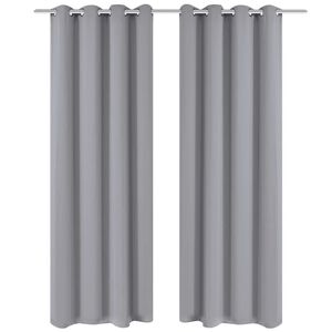 vidaXL 2 Pz Tende Oscuranti con Occhielli in Metallo 135x175 cm Grigie
