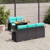vidaXL Set Divano da Giardino 6 pz con Cuscini Nero in Polyrattan