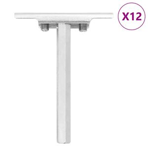 vidaXL Staffe Mensole Galleggianti 12pz Ø12x100 mm Acciaio al Carbonio