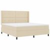 vidaXL Letto a molle con materasso Crema 180 x 200 cm Tessuto