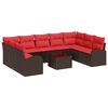 vidaXL Set di divani 10 pcs Marrone Rattan in Polipropilene