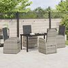 vidaXL Set da Pranzo per Giardino con cuscino 5 pcs Grigio polyrattan