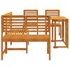 vidaXL Set Panchina da Giardino 4 pcs Marrone legno massello di acacia