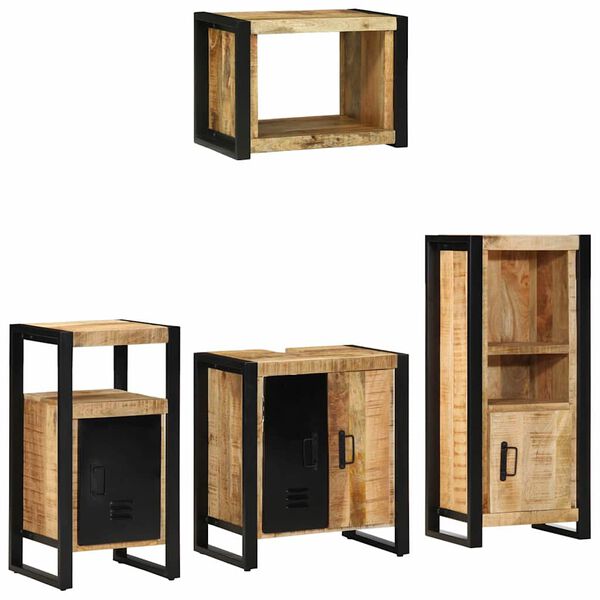 vidaXL Set di mobili per il bagno 4 pcs Legno di mango massello