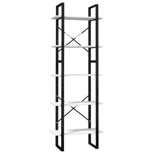 vidaXL Libreria a 5 Ripiani Bianca 60x30x175 cm in Legno di Pino