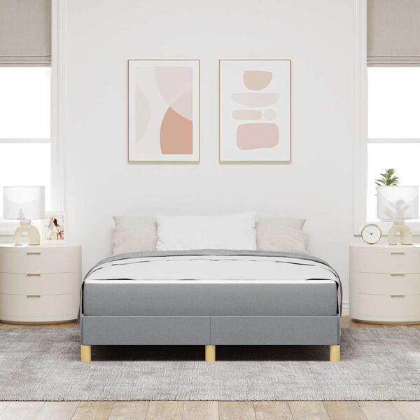 vidaXL Letto a molle con materasso Grigio chiaro 160 x 200 cm Tessuto