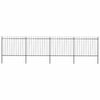 vidaXL Recinzione da Giardino con Punta a Lancia in Acciaio 671x150 cm Nero