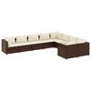 vidaXL Set Divani da Giardino 9pz con Cuscini Marrone in Polyrattan