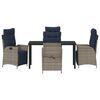 vidaXL Set da Pranzo per Giardino 5 pcs Grigio e Nero Rattan