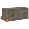 vidaXL Contenitore da Giardino con Ruote Grigio 283L in Polyrattan