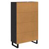 vidaXL Credenza Rovere Nero 69,5 x 31 x 115 cm Legno multistrato