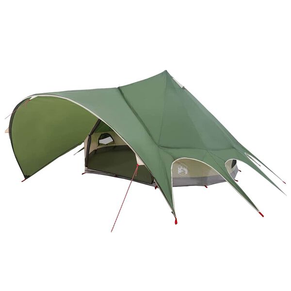 vidaXL Tenda Teepee con tetto Verde e Grigio 600 x 600 x 347 cm