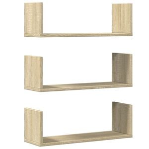 vidaXL Mensole Parete 2pz Rovere Sonoma 58x18x18 cm in Truciolato