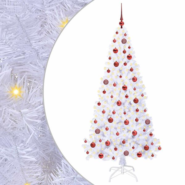 vidaXL Albero di Natale artificiale Bianco 180 cm PVC e Acciaio