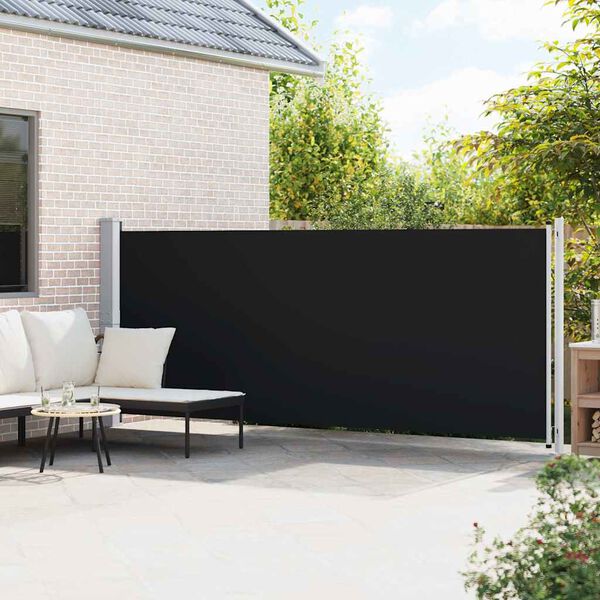 vidaXL Tenda Laterale Retrattile per Patio 600x160 cm Nera