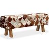 vidaXL Panca in Vera Pelle Bovina con Motivo a Rombi