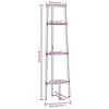 vidaXL Scaffale angolare a 4 ripiani marrone chiaro e nero 45,5x31,5x150 cm