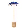 vidaXL Ombrello balinese con base Blu 95 x 95 x 260 cm