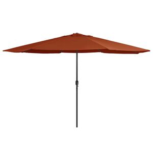 vidaXL Ombrellone da Giardino con Palo in Metallo 390 cm Terracotta