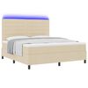 vidaXL Letto a molle con materasso con led Crema 180 x 200 cm Tessuto