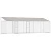 vidaXL Gabbia per Cani con Tetto Argento 800 x 200 x 256 cm