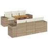 vidaXL Set Divani da Giardino 7 pz con Cuscini Beige in Polyrattan