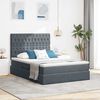 vidaXL Letto con contenitore e LED Grigio scuro 140 x 200 cm Velluto