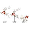 vidaXL Renna di Natale con slitta 3 pz 160 LED Bianco caldo