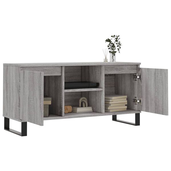 vidaXL Mobile Porta TV Grigio Sonoma 104x35x50 cm in Legno Multistrato