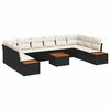 vidaXL Set Divano da Giardino 11 pz Nero Poly Rattan