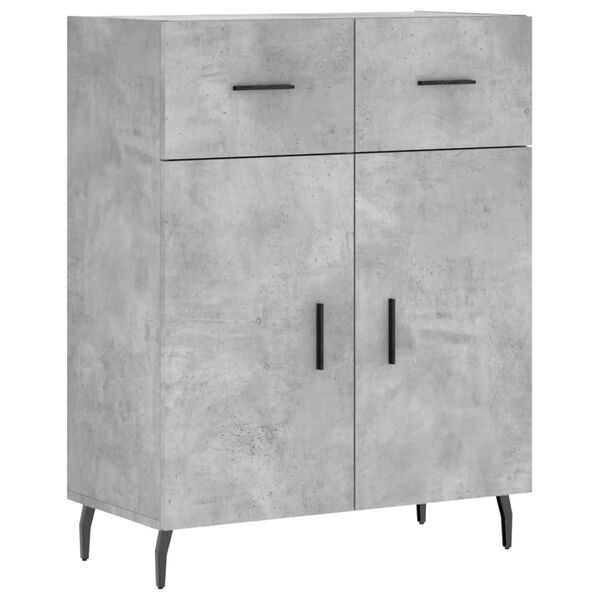 vidaXL Credenza Grigio Cemento 69,5x34x90 cm in Legno Multistrato