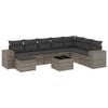 vidaXL Set Divano da Giardino 9 pz con Cuscini Grigio in Polyrattan