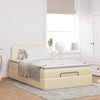 vidaXL Struttura Letto Pouf con Materasso Crema 120x190 cm in Tessuto