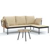 vidaXL Set Salotto da Giardino 3 pz con Cuscini Beige in Polyrattan