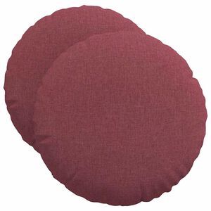 vidaXL Cuscini per Seduta 2 pcs Rosso Vino &Oslash;50 x 19 cm Tessuto