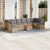 vidaXL Set Divano da Giardino 11 pz con Cuscini Beige Misto Polyrattan