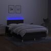 vidaXL Letto a Molle con Materasso e LED Nero 120x190 cm in Tessuto