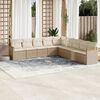 vidaXL Set Divano da Giardino 9 pz con Cuscini Beige in Polyrattan