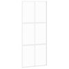 vidaXL Porta Scorrevole Bianca 90x205 cm Vetro Temperato e Alluminio