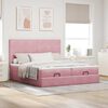 vidaXL Struttura Letto Pouf con Materassi Rosa 160x200 cm Velluto