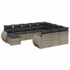vidaXL Set Divani da Giardino 11 pz con Cuscini in Polyrattan Grigio