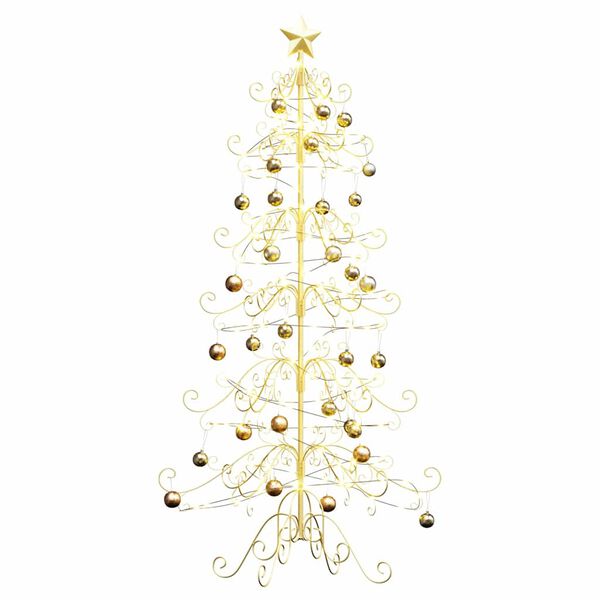 vidaXL Albero di Natale in metallo con supporto Oro 180 cm