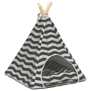 vidaXL Tenda per animali con cuscino Bianco e Grigio 40 x 40 x 50 cm