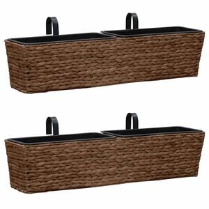 vidaXL Fioriere 2 pz in Giacinto Intrecciato Marrone
