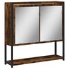 vidaXL Mobile Bagno Specchio Rovere Fumo 60x16x60 cm Legno Multistrato