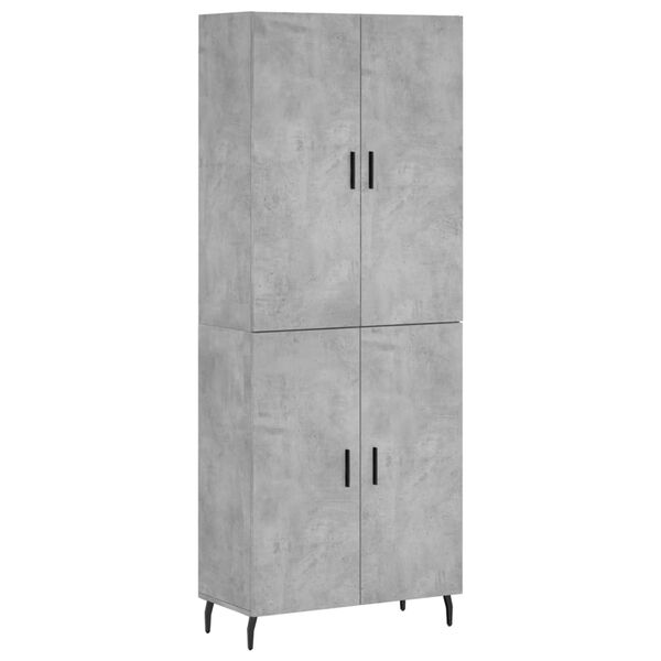 vidaXL Credenza Grigio Cemento 69,5x34x180 cm in Legno Multistrato