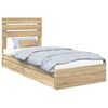 vidaXL Letto con Contenitore con testiera Rovere Sonoma 90 x 200 cm
