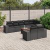 vidaXL Set Divani da Giardino 9 pz con Cuscini Nero in Polyrattan