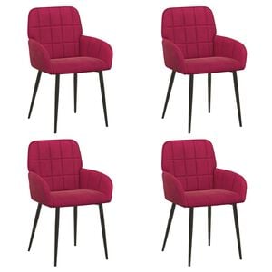 vidaXL Sedie da pranzo 4 pz Velluto Rosso Vino 57 x 50 x 85 cm