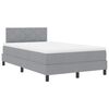 vidaXL Letto a molle con materasso Grigio chiaro 120 x 190 cm Tessuto
